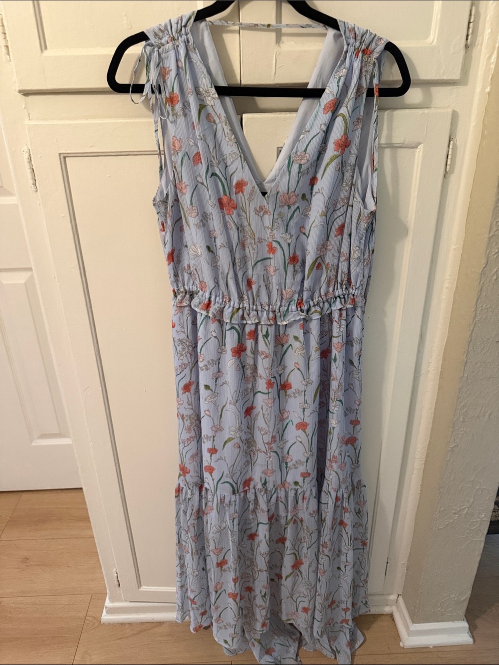 Banana Republic Light Blue Floral Maxi Dress